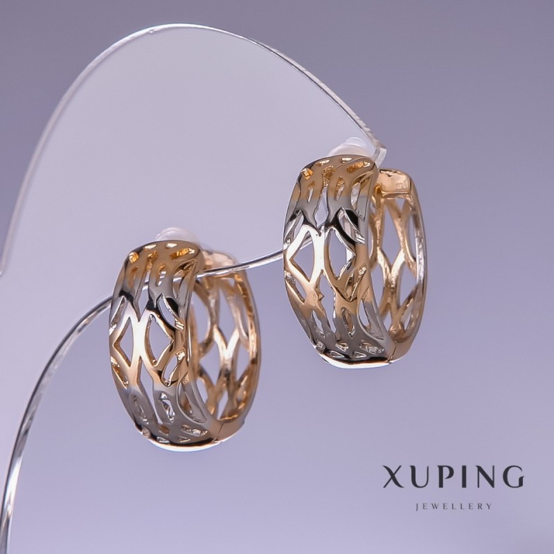 Xuping Earrings 20x8mm "18K Gold Plated, Rhodium"