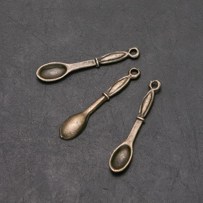Pendant Finding Spoon, diameter 7mm, length 35mm in-d mm, pack of 12 pcs (+/-)