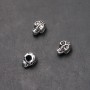 Finding Pandora Skull Bead, outer diameter 8mm, inner diameter 4.5mm, length 12mm pack 20g 9pcs (+/-)