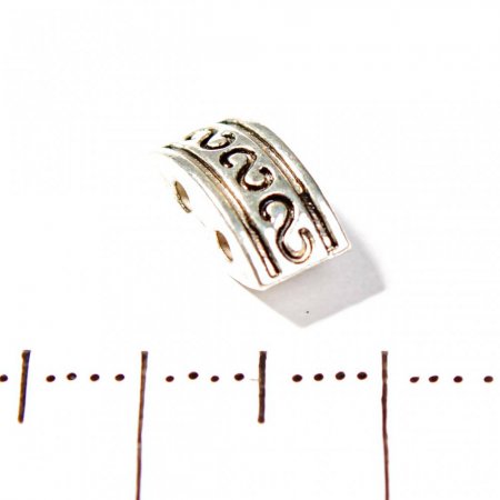 Rectangular Biconvex Bead Spacer for 2 Strands, Metal, 10x5mm, package 20g, +/-25 pcs