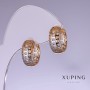 Xuping Honeycomb Earrings 15x7mm Rhodium, 18K Gold-Plated