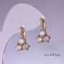 Xuping Earrings with White Zirconia 11x4.5mm 18K Gold-Plated