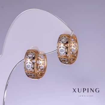 Xuping Earrings 11x7mm Rhodium, 18K Gold-Plated