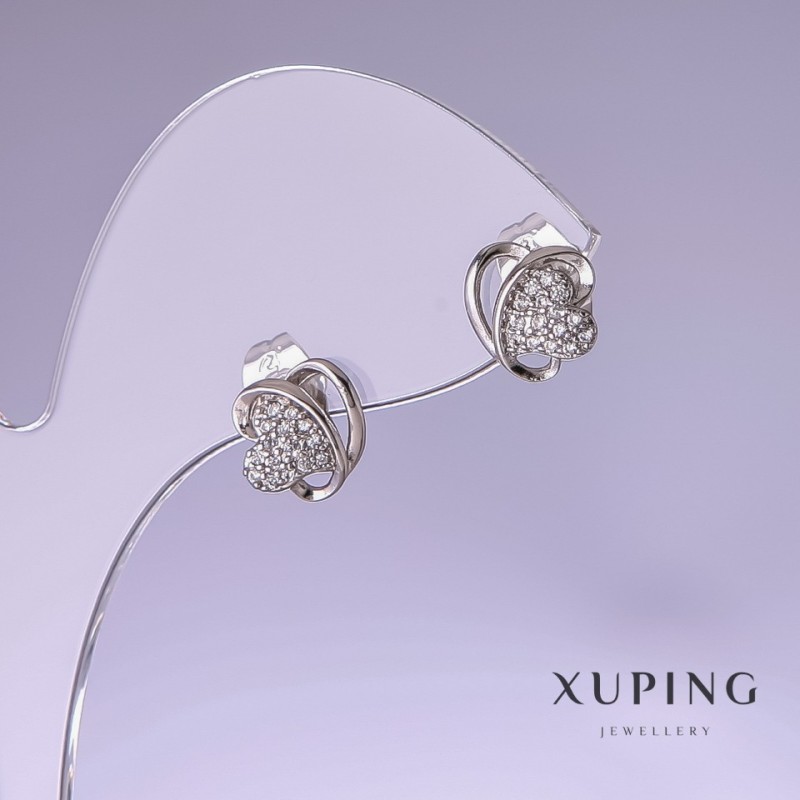 Xuping Earrings 9x10mm Rhodium