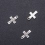 Cross with Flower Pendant Finding, diameter 12mm, length 18mm ID-, diameter 1.8mm, pack of 28 pcs. (+/-)