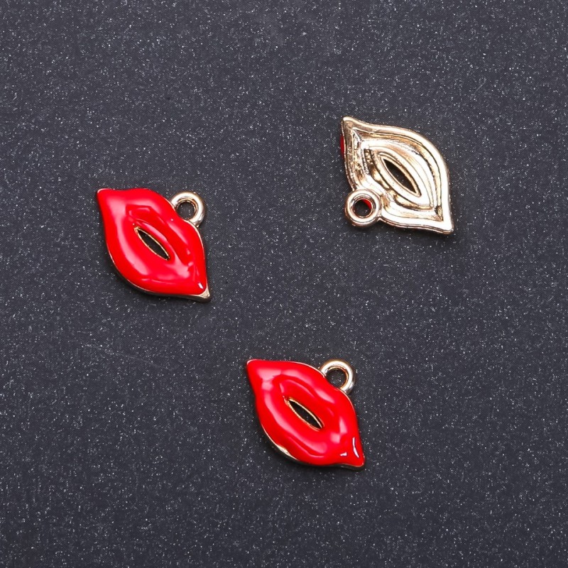 Kiss Pendant Finding, diameter 18mm, length 13mm ID-, diameter 1.9mm, pack of 10 pcs. (+/-)
