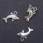 Dolphin Pendant Finding, diameter 14mm L5m ID-d, 6mm, pack of 12 pcs. (+/-)