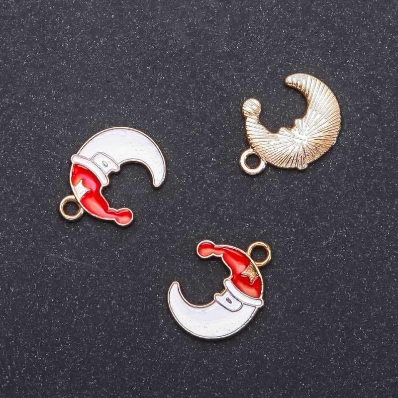 Winter Moon Pendant Finding, diameter 8mm L0m ID-d, 3mm, pack of 8 pcs. (+/-)