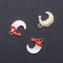 Winter Moon Pendant Finding, diameter 8mm L0m ID-d, 3mm, pack of 8 pcs. (+/-)