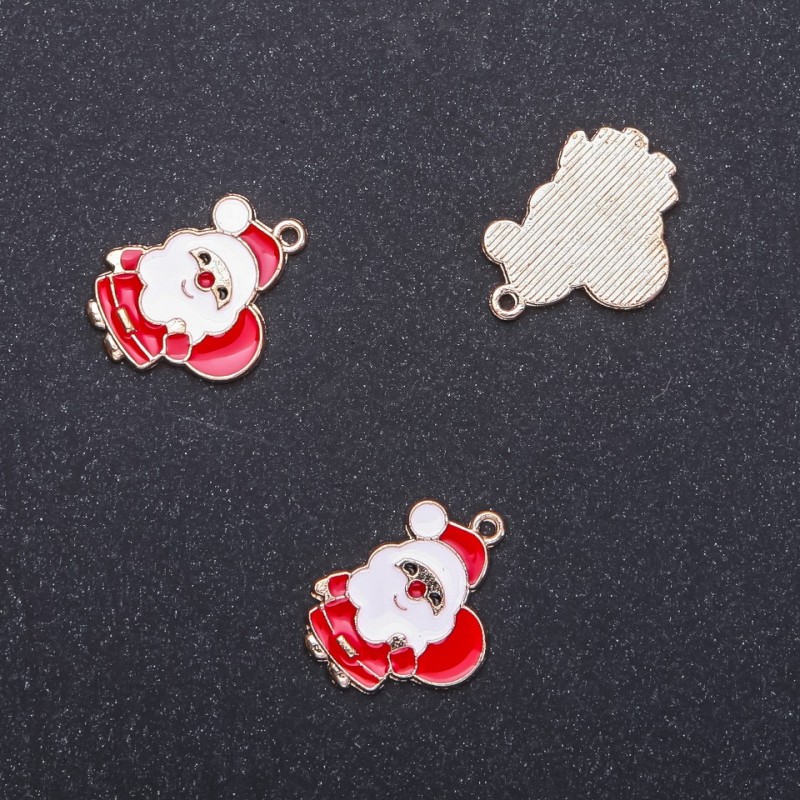 Santa Claus Pendant Finding, diameter 17mm L3mm ID-, diameter 1.8mm, pack of 6 pcs. (+/-)