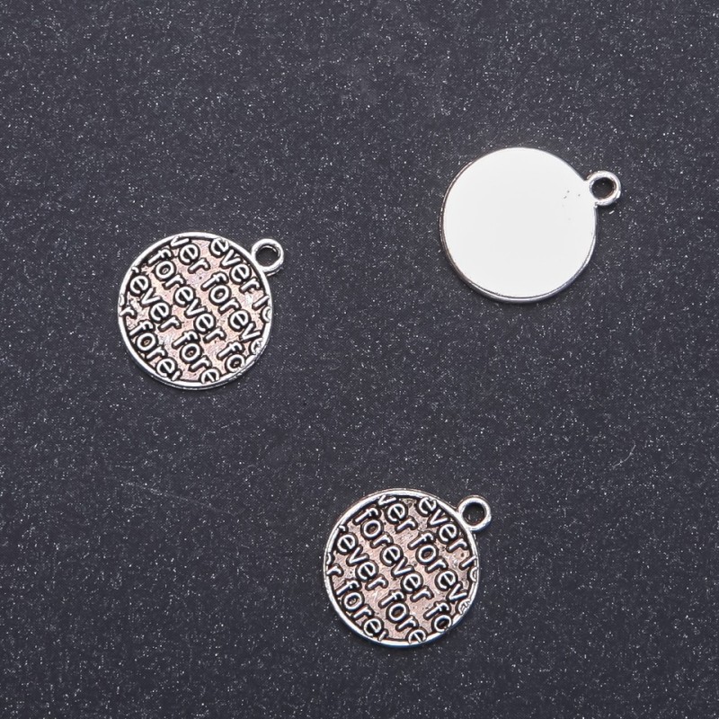 "Forever" Pendant Finding, diameter 14mm, length 18mm ID-, diameter 1.8mm, pack 20g. 18 pcs. (+/-)