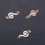 Treble Clef Pendant Finding "Gold" White Enamel, diameter 9mm L2mm ID-, diameter 1.7mm, pack of 9 pcs. (+/-)