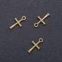 Cross Pendant Charm "Gold", diameter 11mm, length 11mm, pack of 20g / 25 pcs (+/-)