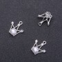 Crown Pendant Finding with Bead, diameter 17mm, length 18m in-, diameter 1.8mm, pack of 5 pcs. (+/-)