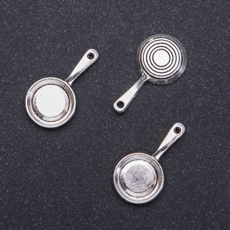 Jewelry Finding Pendant Frying Pan, diameter 14mm L8mm in-, diameter 1.6mm packaging 10pcs. (+/-)