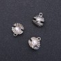 Jewelry Finding Pendant "Pearl" silver, diameter 13mm, length 15mm in-dmm packaging 9pcs. (+/-)
