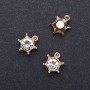 Crown Pendant Finding "Gold" with Crystal, diameter 16mm, length 18m in-dmm, pack of 8 pcs. (+/-)
