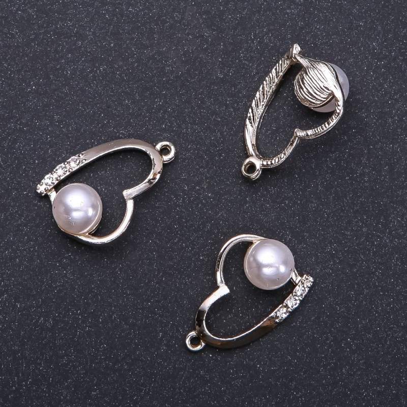 Pendant Finding Heart "Light Gold" d4mm, Length 18mm in-d, Pack 5pcs. (+/-)