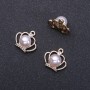 Pendant Finding Crown "Light Gold" with Bead, Diameter 18mm, Length 17mm in-d, Diameter 1.5mm, Pack 7pcs. (+/-)