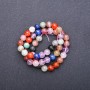Assorted Natural Stone Beads Strand, Smooth Round, diameter 8mm, length 38cm (+/-)