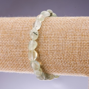 Prehnite Tumbled Bracelet on Elastic, diameter 8x6mm+/-, length 18cm