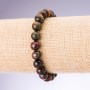 Bull's Eye, Tiger's Eye, Hawk's Eye Bracelet, Smooth Round Beads, diameter 10mm, on Elastic