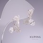 Xuping Earrings with White Zircons Stars 17x14mm Rhodium
