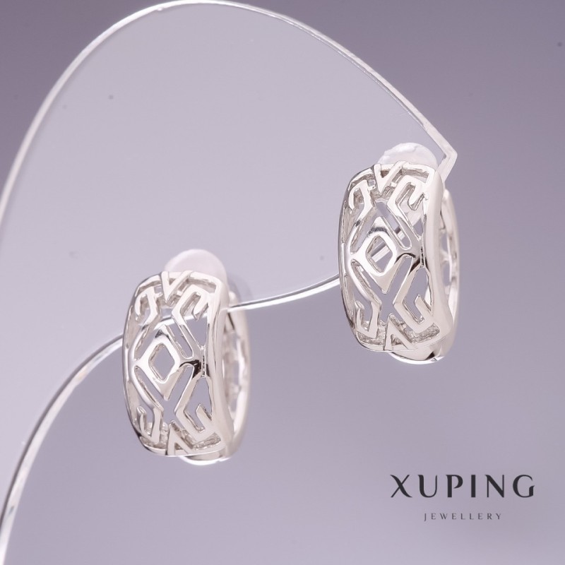 Xuping Earrings 7x14mm Rhodium Plated