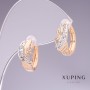 Xuping Earrings 15x7mm Rhodium and 18K Gold Plated