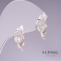Xuping Earrings with White Zircons 14x9mm Rhodium Plated