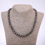 Hematite Necklace Faceted Ball, 8mm Diameter, 45mm Length