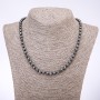 Hematite Necklace Faceted Ball, 6mm Diameter, 45mm Length
