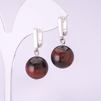 "Elegant" Earrings Bull's Eye Smooth Ball, 14mm Diameter