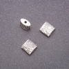 Square "Bark" Spacer Bead Findings, 8x8mm, hole diameter 1.35mm, pack 20g +/- 18 pcs