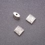 Square "Bark" Spacer Bead Findings, 8x8mm, hole diameter 1.35mm, pack 20g +/- 18 pcs