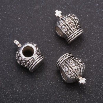 Crown Bead Spacer Finding, diameter 9x14mm, inner diameter 4.5mm, pack of 20g +/-6pcs