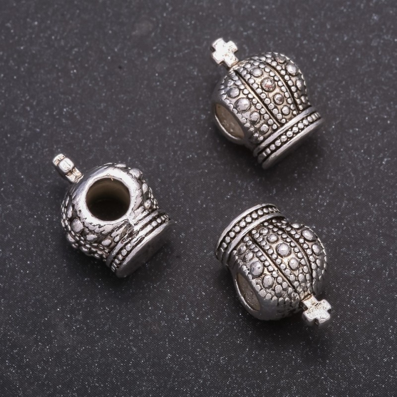Crown Bead Spacer Finding, diameter 9x14mm, inner diameter 4.5mm, pack of 20g +/-6pcs