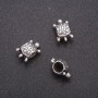 Turtle Spacer Bead Findings, 12x8mm, hole diameter 5mm, pack 20g +/- 21 pcs