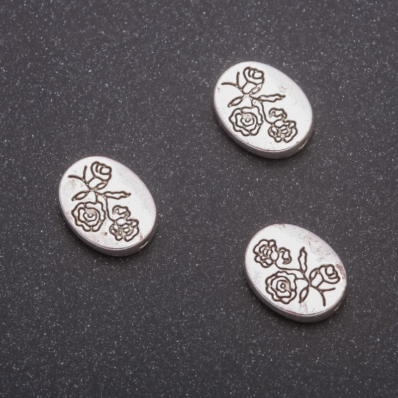 Finding: Rose Bead Insert, diameter 10x13mm, inner diameter 3mm, pack 20g 12pcs