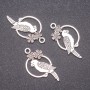 Parrot Pendant Findings, d8x15mm, hole diameter 1.8mm, pack 20g +/- 16 pcs