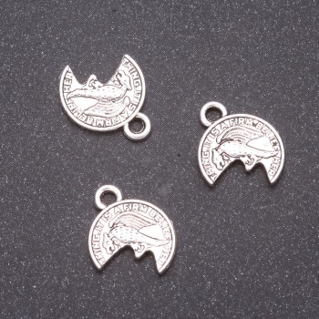 Coin Pendant Findings, 12x15mm, hole diameter 1.7mm, pack 20g +/- 24 pcs