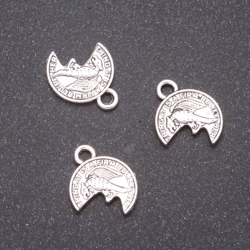 Coin Pendant Findings, 12x15mm, hole diameter 1.7mm, pack 20g +/- 24 pcs