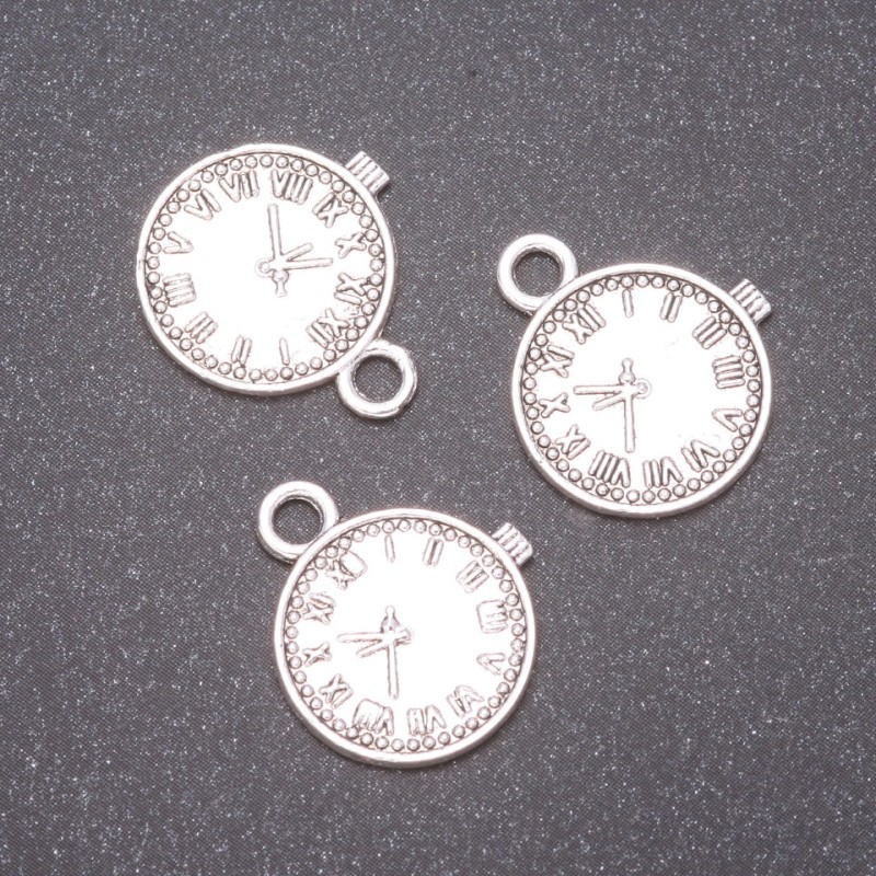 Finding Pendant Watch, diameter 15x9mm, hole diameter 5mm, pack 20g +/- 17pcs
