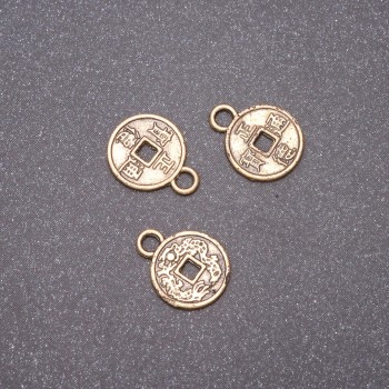 Finding Pendant Coin (bronze), diameter 10x13mm, hole diameter mm, pack 20g +/- 52pcs