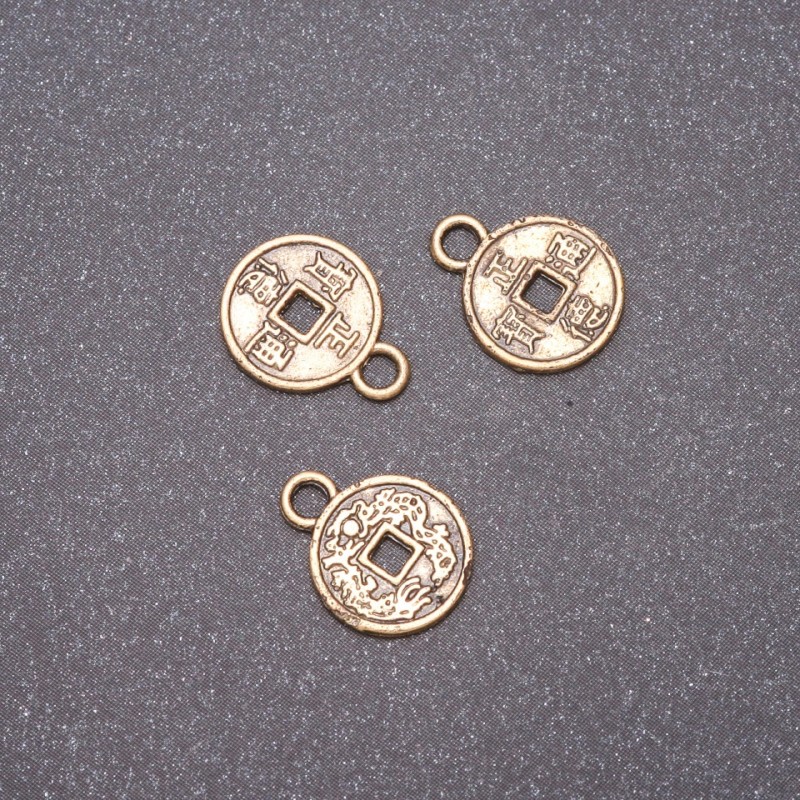 Finding Pendant Coin (bronze), diameter 10x13mm, hole diameter mm, pack 20g +/- 52pcs