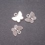 Finding Pendant Butterfly, diameter 13x11mm, hole diameter 1.7mm, pack 20g +/- 32pcs