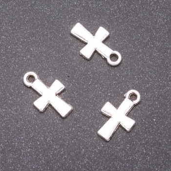 Finding Pendant Cross, diameter 14x9mm, hole diameter 1.5mm, pack 20g +/- 41pcs