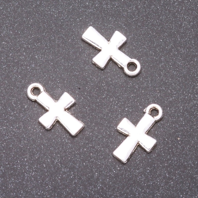 Finding Pendant Cross, diameter 14x9mm, hole diameter 1.5mm, pack 20g +/- 41pcs