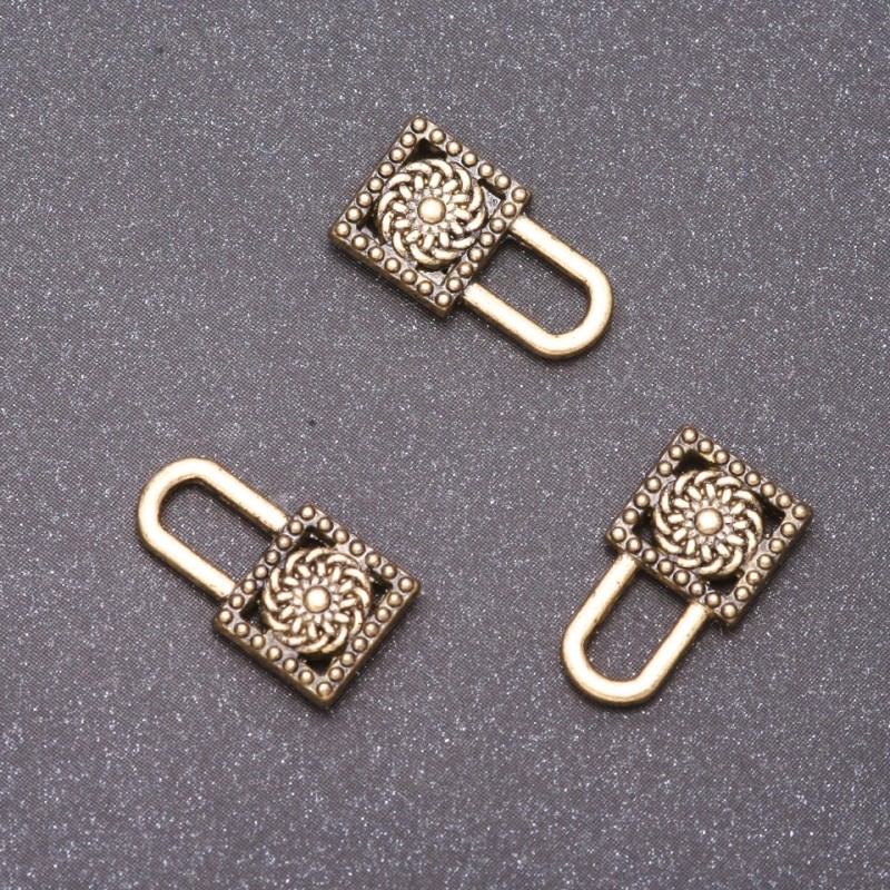 Finding Pendant Lock (bronze), diameter 16x9mm, hole diameter mm, pack 20g +/- 21pcs