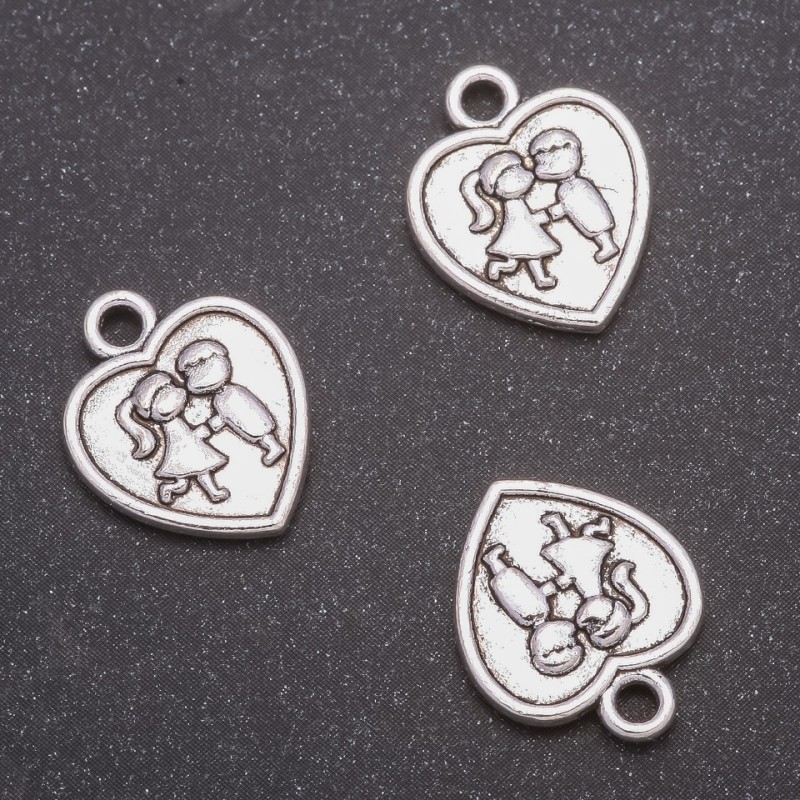 Finding Pendant Heart, diameter 16x13mm, hole diameter mm, pack 20g +/- 17pcs